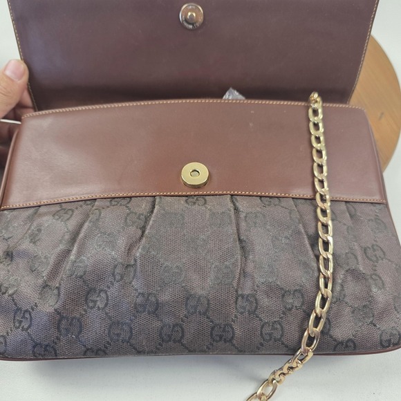 il_fullxfull.4994928713_t39p.jpg VTG Gucci Shoulder Bag Womens Medium Brown Canvas Leather Monogram Italy Purse main image 1